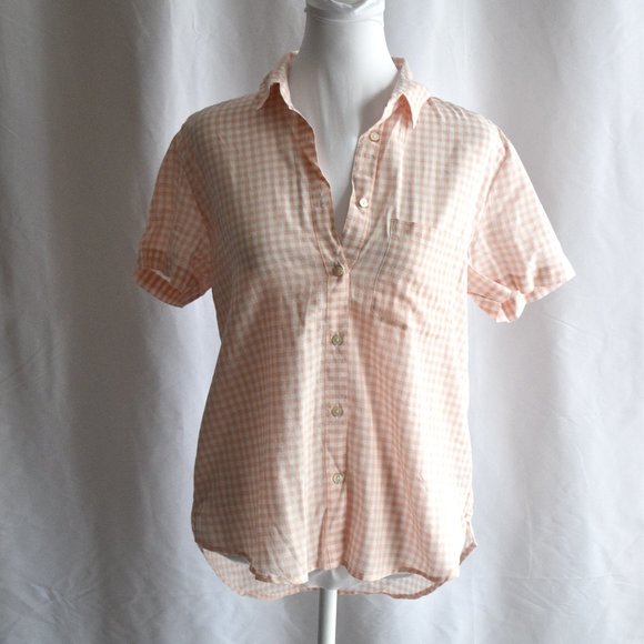 Aerie Pink & White Checkered PJ Shirt - Picture 1 of 4